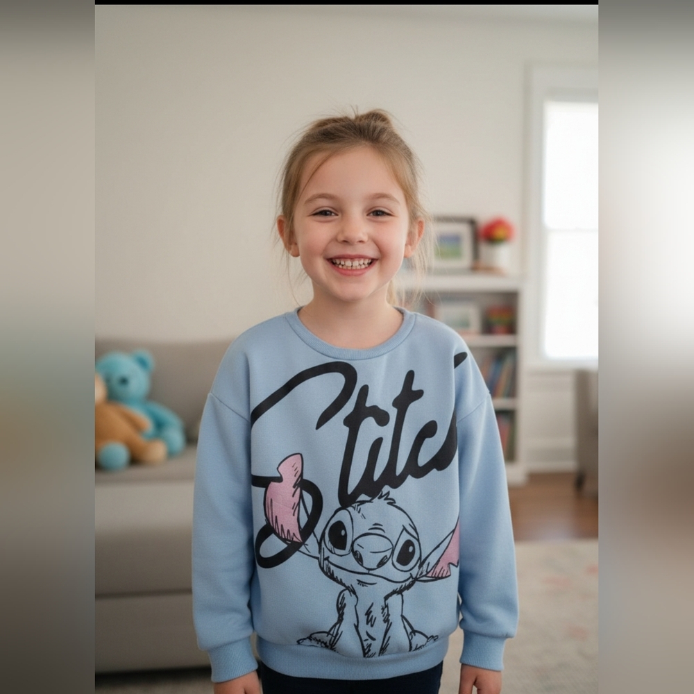 Disney Stitch Kids Light Blue Sweatshirt